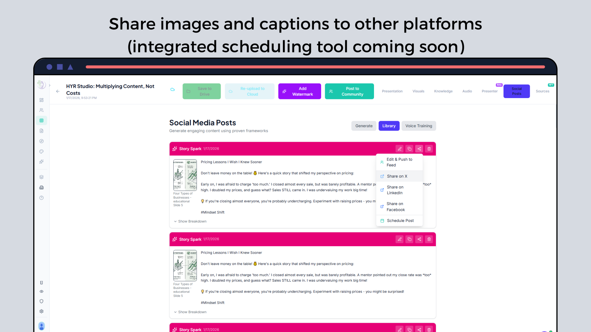 Share to Social Platforms