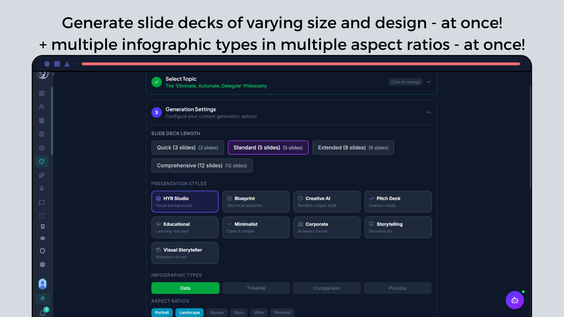 Presentation Styles & Aspect Ratios